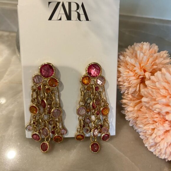 ZARA MULTI COLOR WATERFALL EARRINGS - Picture 4 of 7